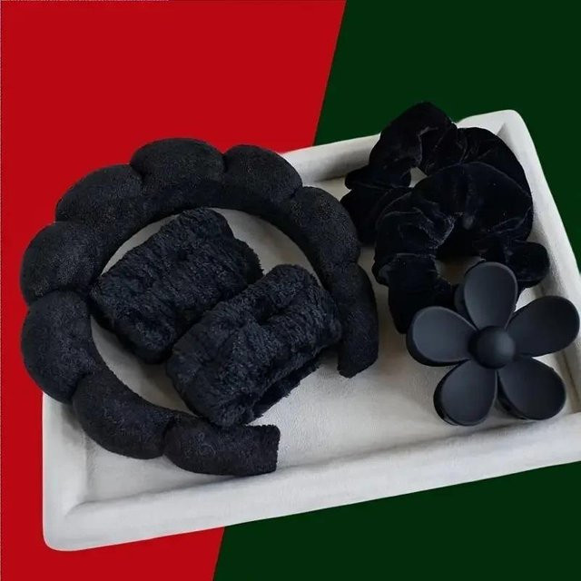 Love Home Garden SPA Stirnband Set, 6-teilig, Schwarz, Damen - Bild 1