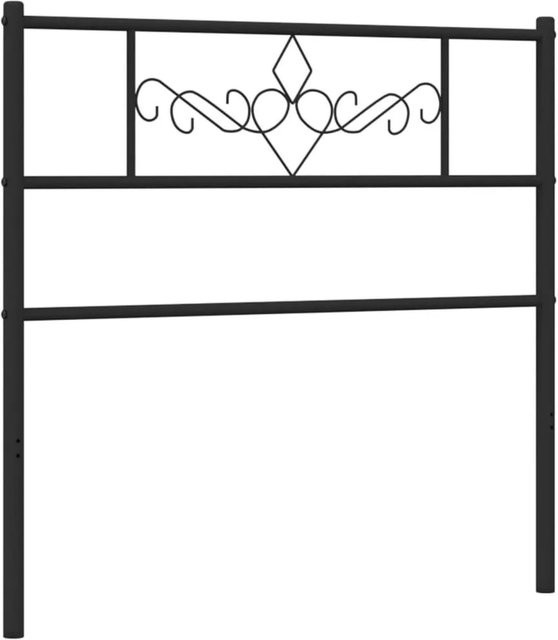 vidaXL Metall-Kopfteil in Schwarz Matt, Breite: 80 cm, Höhe: 90 cm - Bild 1