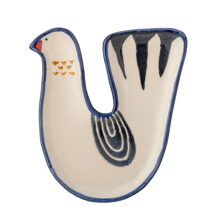 Bloomingville Trudy Keramikschale in Weiß mit Vogel-Form im skandinavischen Design, Durchmesser: 14 cm - Bild 1