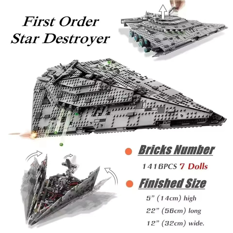 Potdemiel Star Wars Erster Orden Sternenzerstörer Raumschiff Baukasten, 1416 Teile, ab 14 Jahren - Bild 5