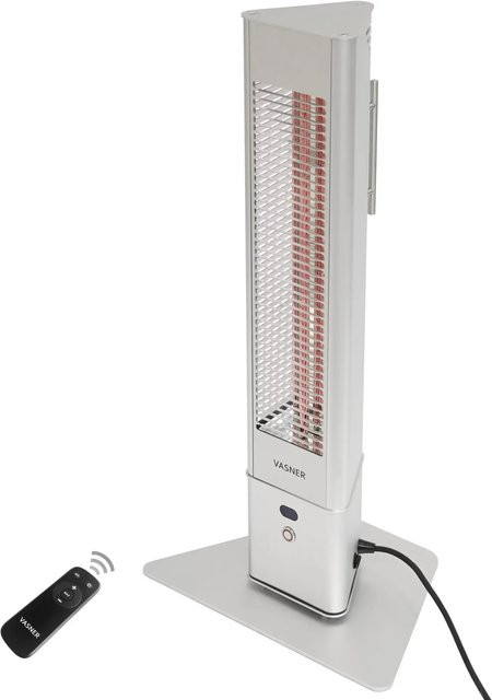 Vasner HeatTower Mini Infrarot-Standheizstrahler 1500 W mit Fernbedienung Silber - Bild 1