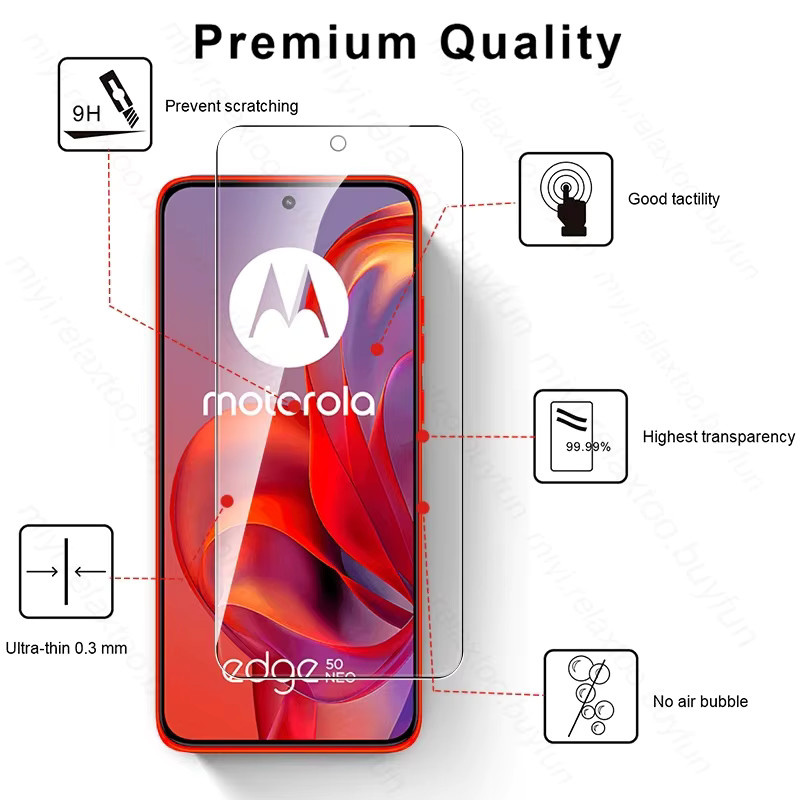 2 Stück Displayschutzfolie aus gehärtetem Glas für Motorola Edge 50 Neo 5G (6,4 Zoll), Transparent, Full Cover - Bild 2
