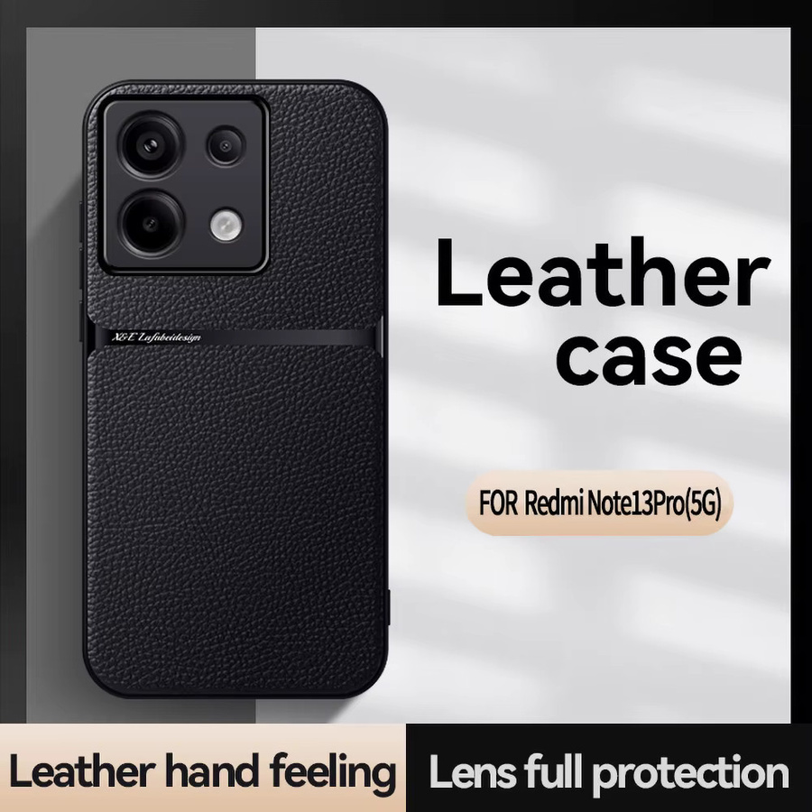 Luxus Lederhülle mit MagSafe Magnet für Xiaomi POCO M7 Pro X7 Pro M6 F7 F6 X5 Pro in Schwarz, stoßfeste matte Schutzhülle - Bild 2