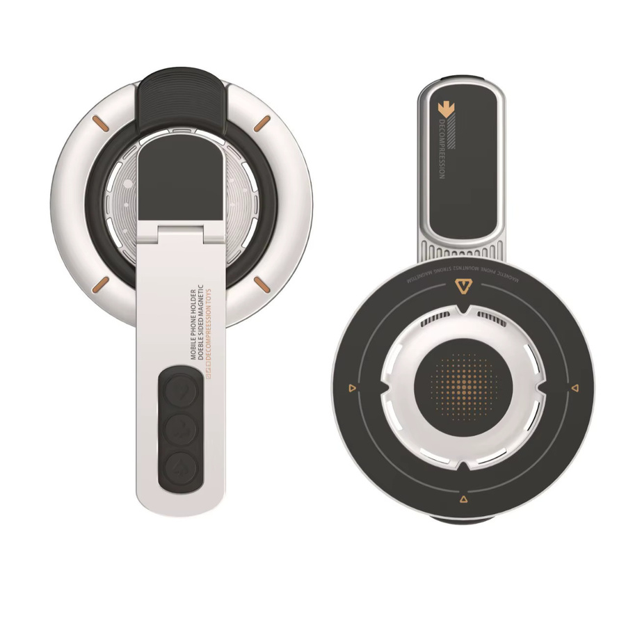 Aumengear Magnetischer Lazy-Telefonständer in Schwarz – Beidseitig, drehbar und faltbar mit Silikon-Ring zum Stressabbau - Bild 7