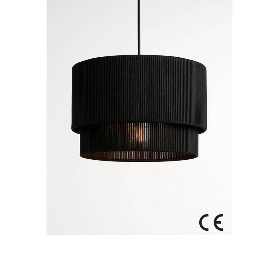 Opviq Pendelleuchte schwarz aus Kunststoff mit E27 Fassung, B/T/H: 35 x 35 x 35 cm - Bild 2