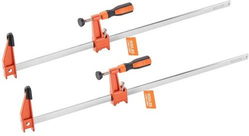 VEVOR Bar Clamps Set 2er Pack, F-Klemmen für Holz- und Metallbearbeitung, Farbe: Orange/Schwarz, Öffnung: 61 cm, Tiefe: 6,35 cm - Bild 1