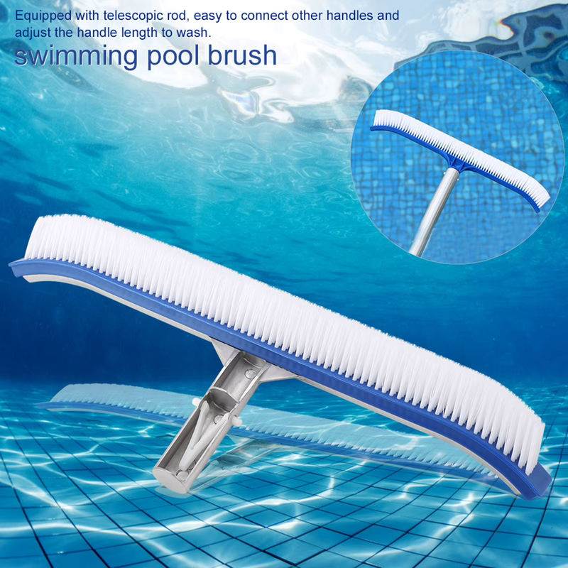 Schwimmbad Wandbürste mit Aluminiumgriff in Blau zur Reinigung von Pools, Teichen und Spas, Breite: 45,72 cm - Bild 2
