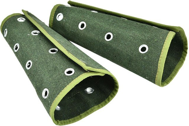 TOMTOP Schnittfeste Schutzärmel Armschutz aus Baumwolle und Stahl, 1 Paar, Grau und Grün - Bild 1