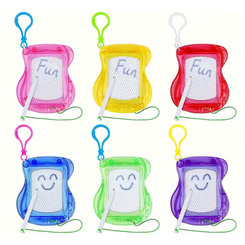 6er Set Mini-Magnet-Zeichenbretter mit Schlüsselanhänger, löschbare Whiteboards in Multicolor - Bild 3
