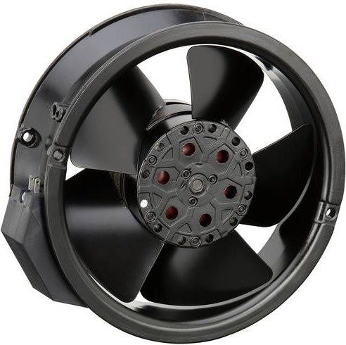 EBM Papst AC-Axiallüfter Schwarz, Durchmesser: 17,1 cm, 115V, 400 m³/h - Bild 1