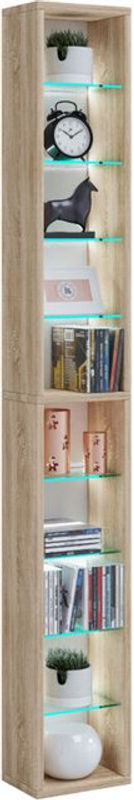 VCM Wandregal Rasato XL aus Holzstruktur-Nachbildung mit ESG-Sicherheitsglas, H x B x T: 152 x 21 x 14 cm - Bild 2