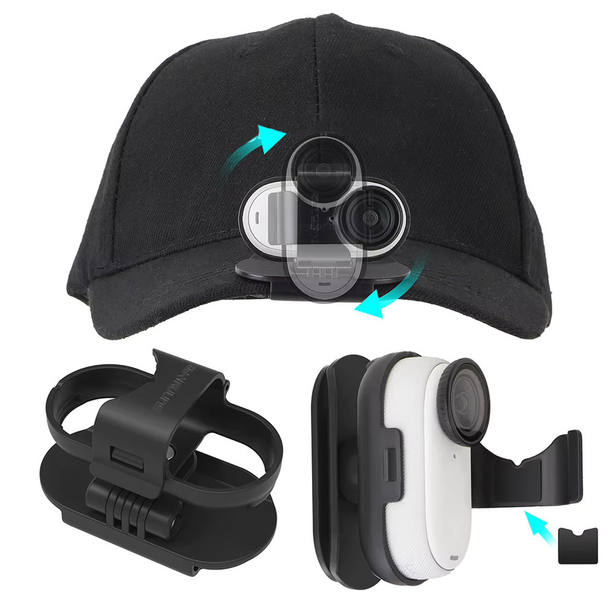 Insta360 Kamera-Kappenhalter mit Schnellverschluss für Insta360 Go 3S und Go 3, Sport-Hut-Clip in Schwarz - Bild 4