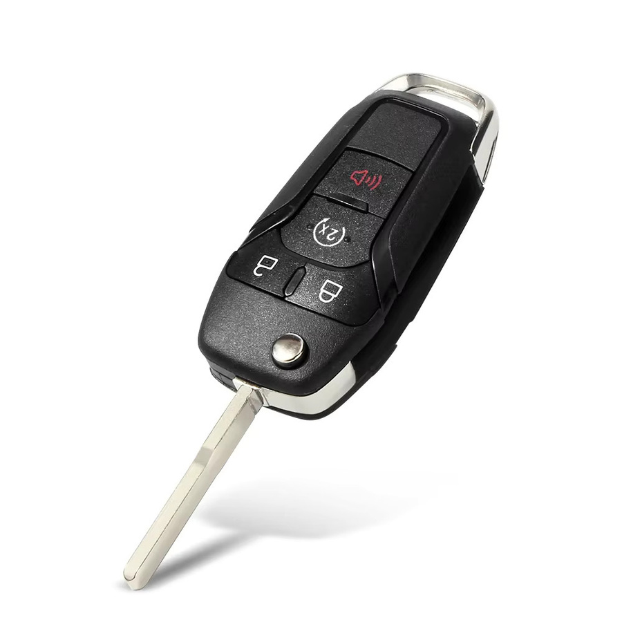 KEYYOU Auto Schlüsselhülle für Ford F150 F250 F350 Explorer Ranger KA Fiesta Mondeo Fokus Everest Kuga Escort in Schwarz mit HU101 Klinge - Bild 2
