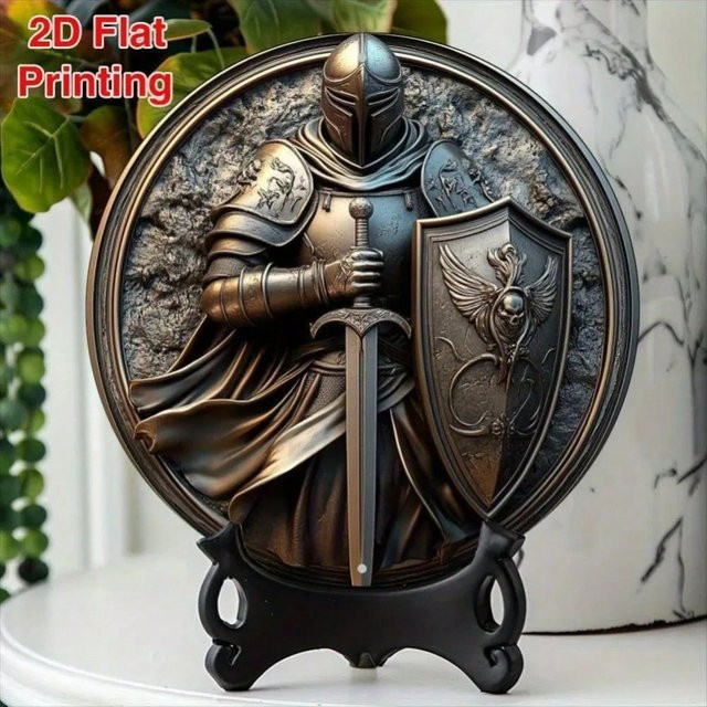 CIFBUY Ritter Wanddekoration im antiken Schloss-Stil, runde 3D-Heldenplakette für dein Wohnzimmer - Bild 1