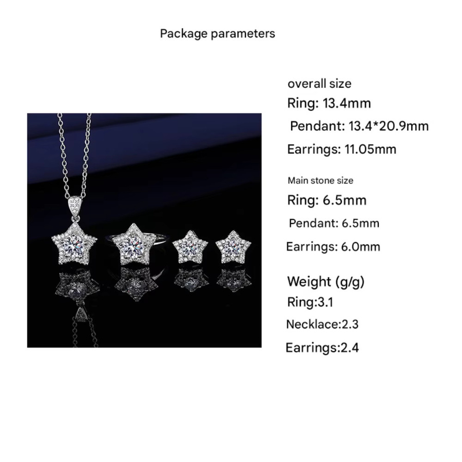 LiHong Schmuckset Stern, 925 Silber, Zirkonia, Damen - Bild 2