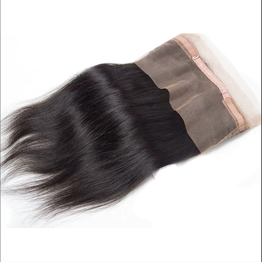 Linhua Frontal-Echthaarverlängerung, Remy-Haar, glatt, 25,4–55,9 cm - Bild 2