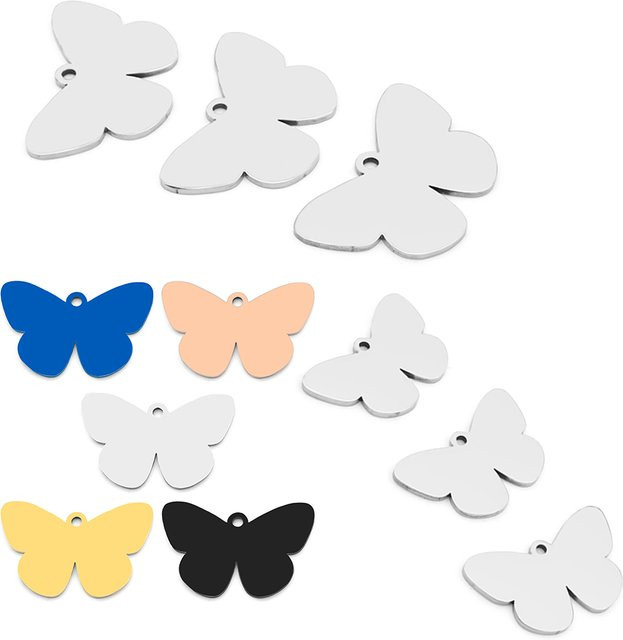 KIYUE Anhänger Schmetterling, Edelstahl, Silber, Unisex - Bild 1