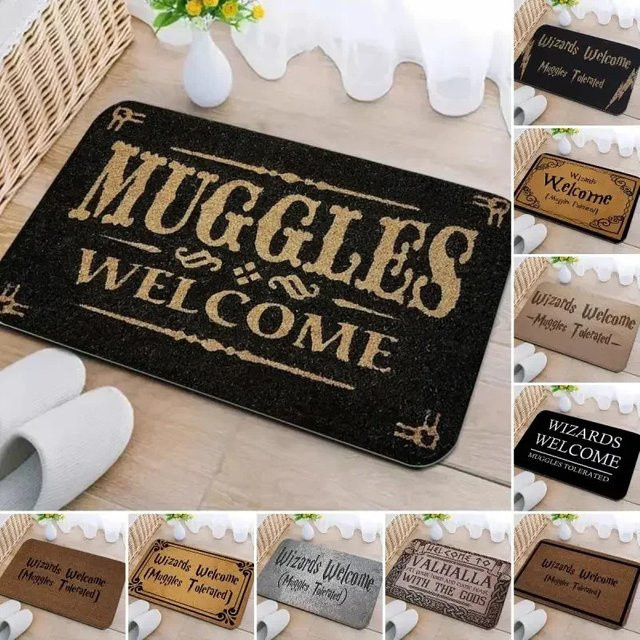 VIKAMA Rutschfeste Willkommens-Fußmatte im Harry-Potter-Stil, Schwarz, B/T: 60 x 40 cm - Bild 1