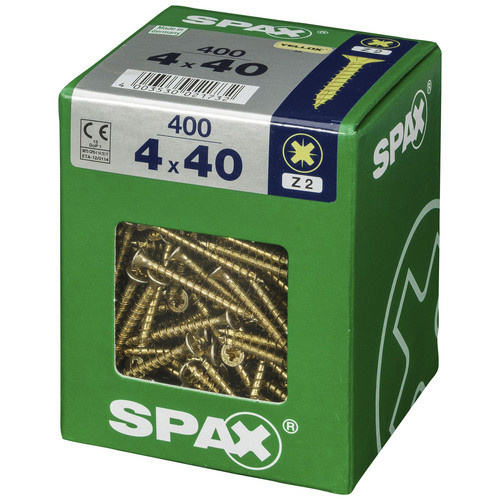 Spax Universalschraube Senkkopf Pozidriv, silberfarben, Durchmesser: 4 mm, Länge: 40 mm - Bild 2