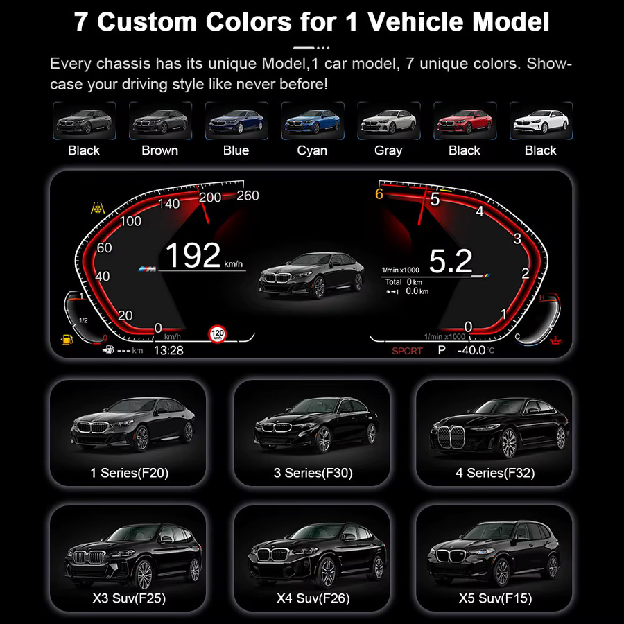 AUTOTOP 11 Zoll Digitales Instrumentenpanel mit Linux und Wireless Carplay für BMW Z4 E89 2009-2016, Schwarz - Bild 5