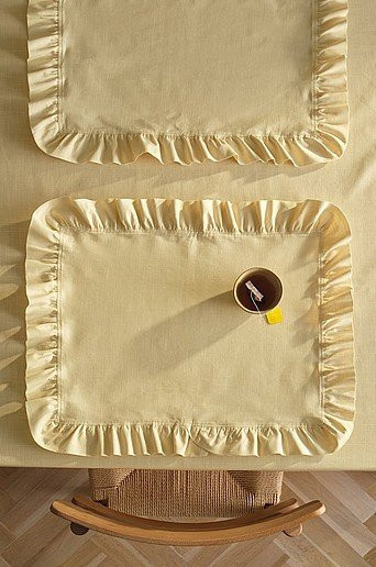 Wallace Tischset 2er-Pack aus Baumwolle in Beige und Gelb, Rechteckig, B: 45,0 cm x T: 35,0 cm - Bild 1