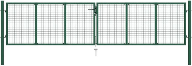vidaXL Doppelstabmatten-Doppeltor aus verzinktem Stahl in Grün, B/H: 390 x 100 cm - Bild 1