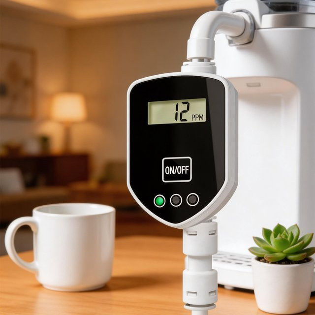 JUANJUAN Inline-Aquarium-Wasserqualitätsmonitor TDS-Meter zur Messung der Wasserreinheit in Schwarz - Bild 1