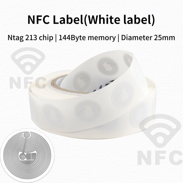 Fonkan Runde NFC-Aufkleber Ntag213 mit 144-Byte-Speicher, wieder beschreibbare NFC-Tags, Durchmesser: 2,5 cm - Bild 1