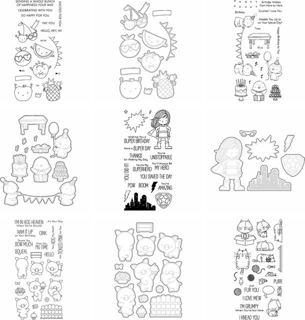 Bunch of Happiness Stempel und Stanzformen Pinguin-Party für Scrapbooking und Bastelarbeiten, transparent - Bild 1