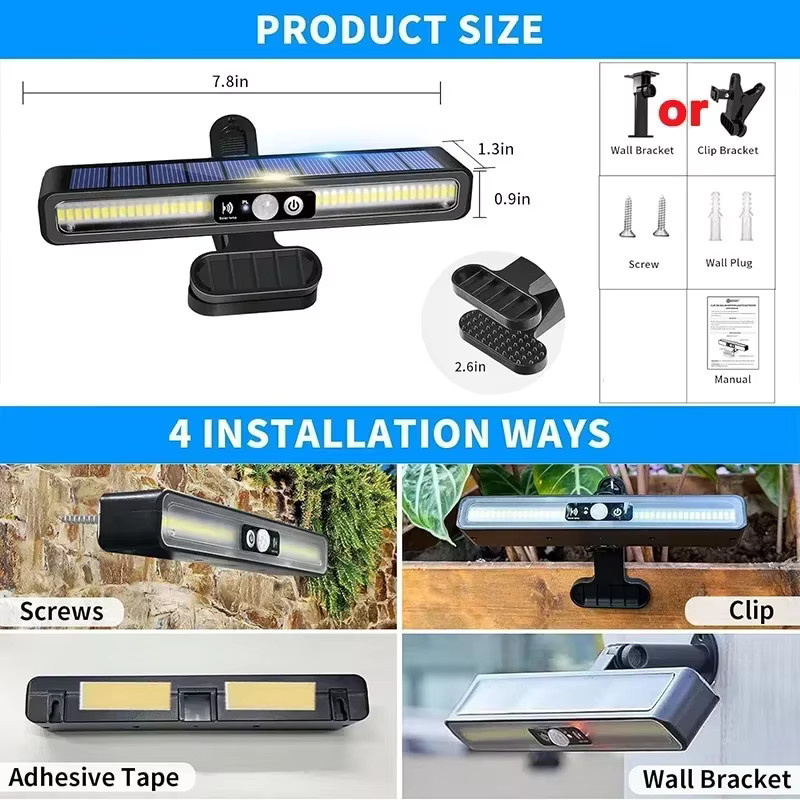 KDULIT Solarleuchte für Außenbereich mit 36 LED und Bewegungssensor, Schwarz, Modernes Design für Garten und Terrasse - Bild 2