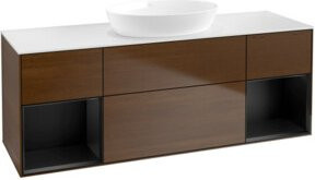 V&B Waschtischunterschrank Finion mit Wandbeleuchtung in Weiß und Blau, Breite: 160 cm, Tiefe: 50,1 cm, Höhe: 50,1 cm - Bild 1