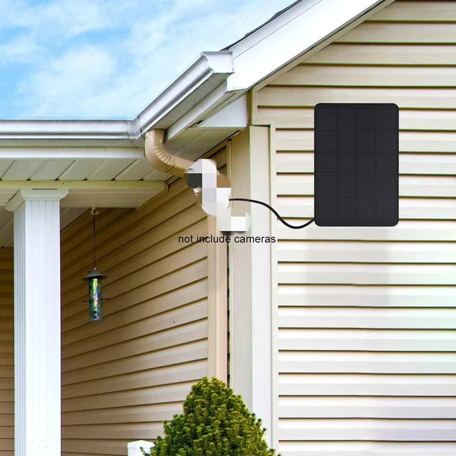 ALLOYSEED Solarpanel für den Außenbereich mit Typ-C und DC5521-Anschluss, 10 W, Schwarz, wasserdichtes Ladegerät für Überwachungskameras und Hoflichtsysteme - Bild 2