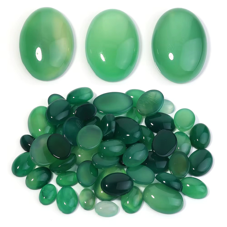 SAUVOO Achate Cabochons, Grüne, Oval, Perlen - Bild 4