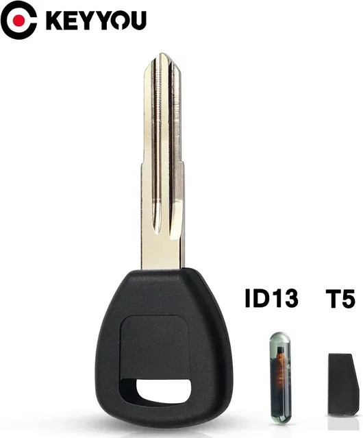 KEYYOU ID13 T5 Chip Transponder Zündschlüssel Shell für Honda Accord Civic Insight Odyssey Prelude S2000, Schwarz - Bild 1