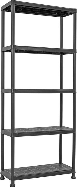 OBI Kunststoffregal S-75 Schwarz H x B x T: 176 x 74 x 32 cm - Bild 1