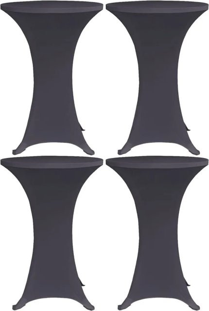 4er Set DELUKE Stretchhussen für Stehtische in Anthrazit, elastische Tischhussen Ø 60 cm aus Polyester-Spandex - Bild 1