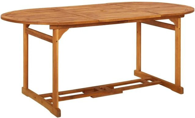 DELUKE Garten-Esstisch SEDO aus Akazien-Massivholz, klappbar, Braun-antik, B/T/H: 180 x 90 x 75 cm - Bild 1