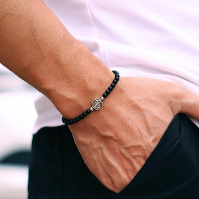 Noter Armband, Tigeraugen, Onyx, Herren - Bild 1