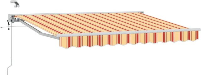 vidaXL Elektrische Ausziehbare Markise mit Motor, Gelb Orange und Weiß, B: 300 cm, T: 250 cm - Bild 1