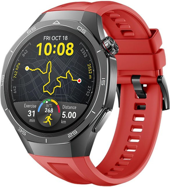 LUJING Uhrenarmband Silikon, rot, Unisex - Bild 1