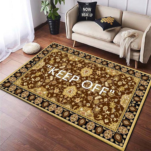 UQIDEHOME KEEP OFF Klassischer Teppich in Braun mit geometrischem Design, Waschbar, B/T: 60 x 40 cm - Bild 1