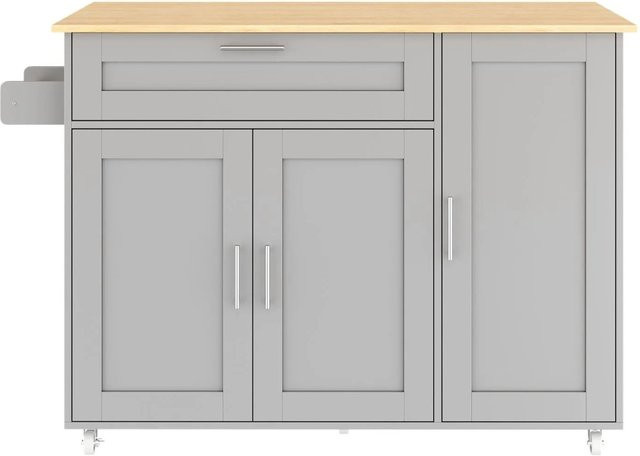 okwish Küchentisch mit klappbarer Arbeitsplatte in Grau, B/T/H: 132,5 x 44-70 x 90 cm - Bild 1