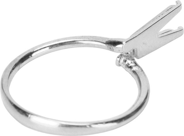 Neoglint Ringrohling Halter, 4 Krallen, Stahl, Silber, weiß - Bild 1