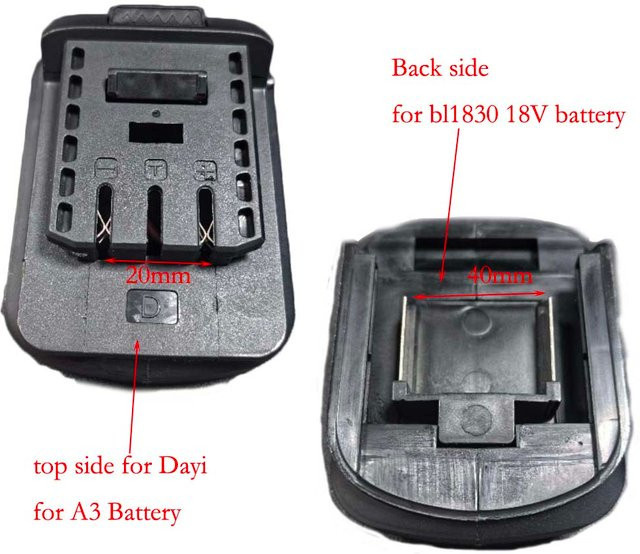 Dayi Elektrowerkzeug-Akku-Adapter 18 V in Schwarz für BL1830 BL1840 BL1850 Modelle A3 2106 - Bild 1