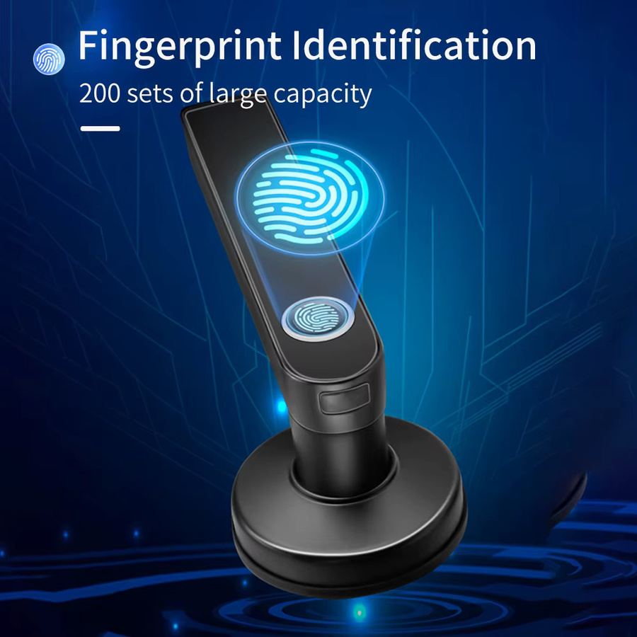Asia-Teco M5 Tuya BLE Fingerabdruck-Türschloss in Schwarz mit Passwort, Schlüssel, IC-Karte und Smartlife/Tuya App Steuerung - Bild 2