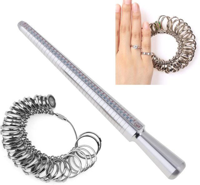 Ringmesswerkzeug aus Legierung und Metall, beige, Unisex - Bild 1