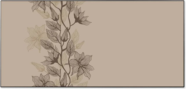 Banjado Magnettafel aus Metall mit Motiv Baumwollblüte in Schwarz und Beige, B/H: 78 x 37 cm, inklusive 4 Magnete - Bild 1