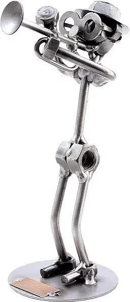 Schraubenmännchen Trompeter von Hinz & Kunst aus Metall in Silber - Bild 1