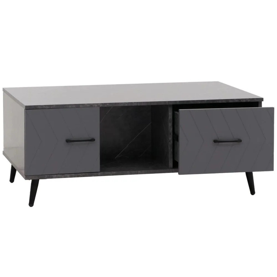 Couchtisch MCW-N89 in Grau mit Marmor-Optik und Fischgrätenmuster, B/T/H: 103 x 42 x 60 cm - Bild 3