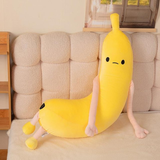 Yiran Health & Beauty Humanoide Plüsch Banane Aubergine, Kuscheltier, 80cm, ab 14 Jahren - Bild 1